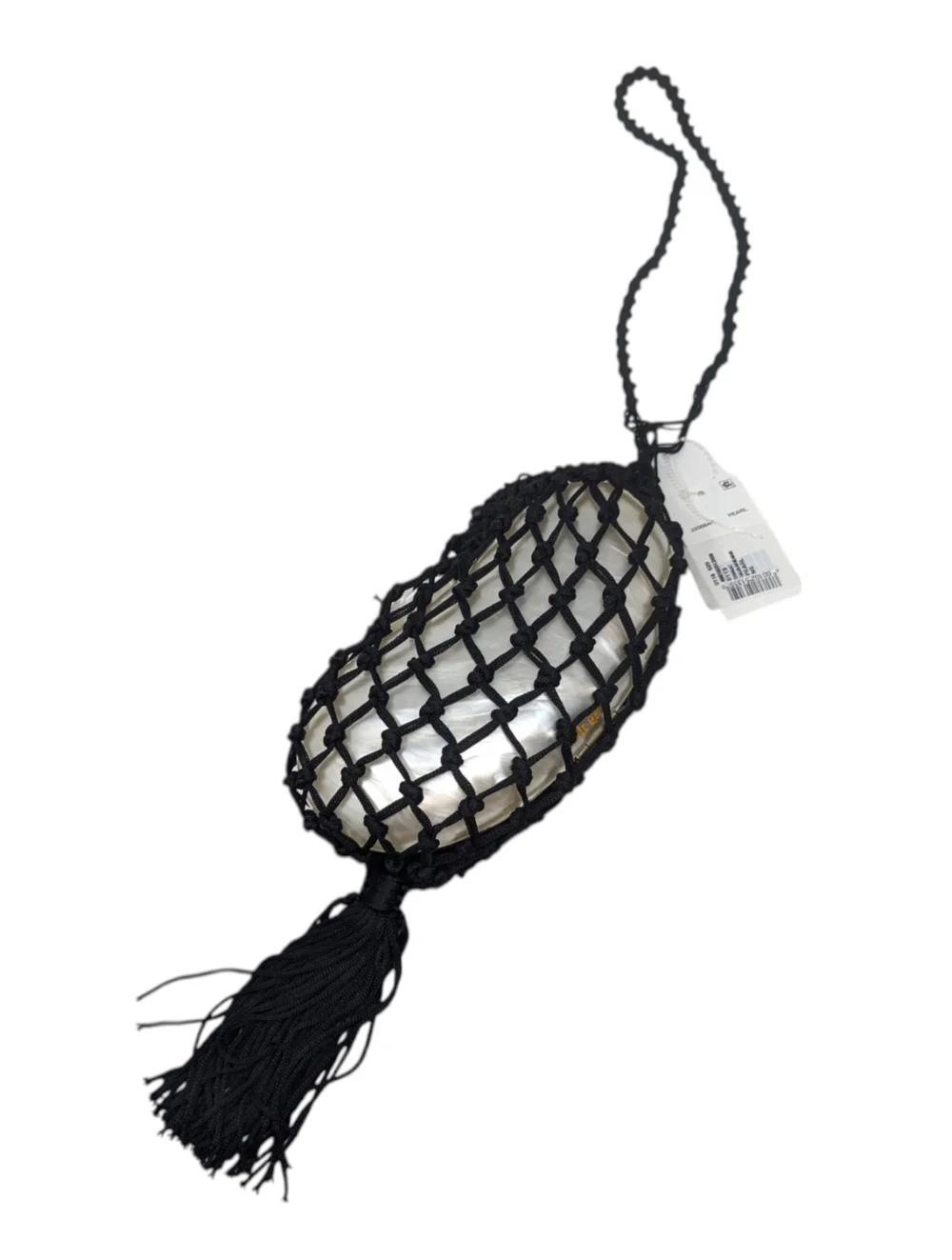 NWT Cult Gaia Tallulah Pearl Clutch with Black Macramé Bag - Picture 6 of 16